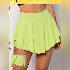 GlowMode Women's Featherfit- Air Ruffle Pocket Anti-Slip Skirt Skort Size XS